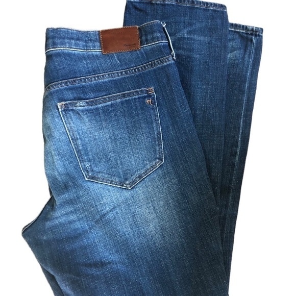 Madewell Slim Boy Jean Distressed Patch Straight Leg Size 31X30.5 Casual Boho - Picture 4 of 8